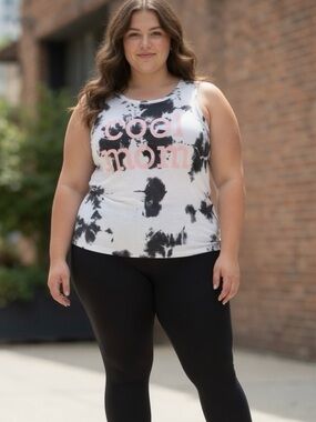 Grayson Threads "Cool Mom" Tie-Dye Tank - White, Black & Pink